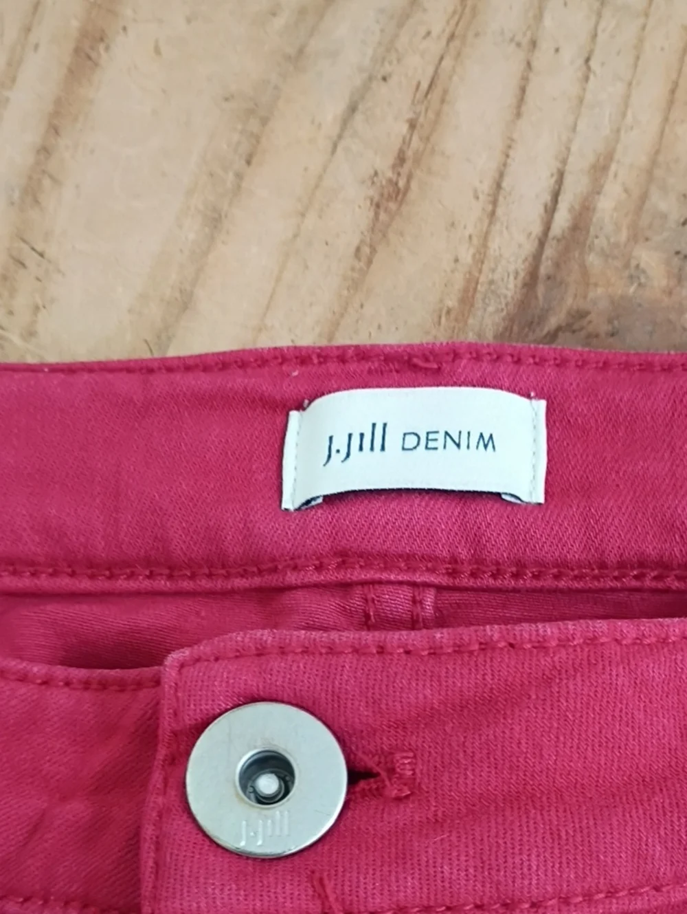 J Jill Denim Red Authentic Fit Cropped Mid Rise Jeans Size 10